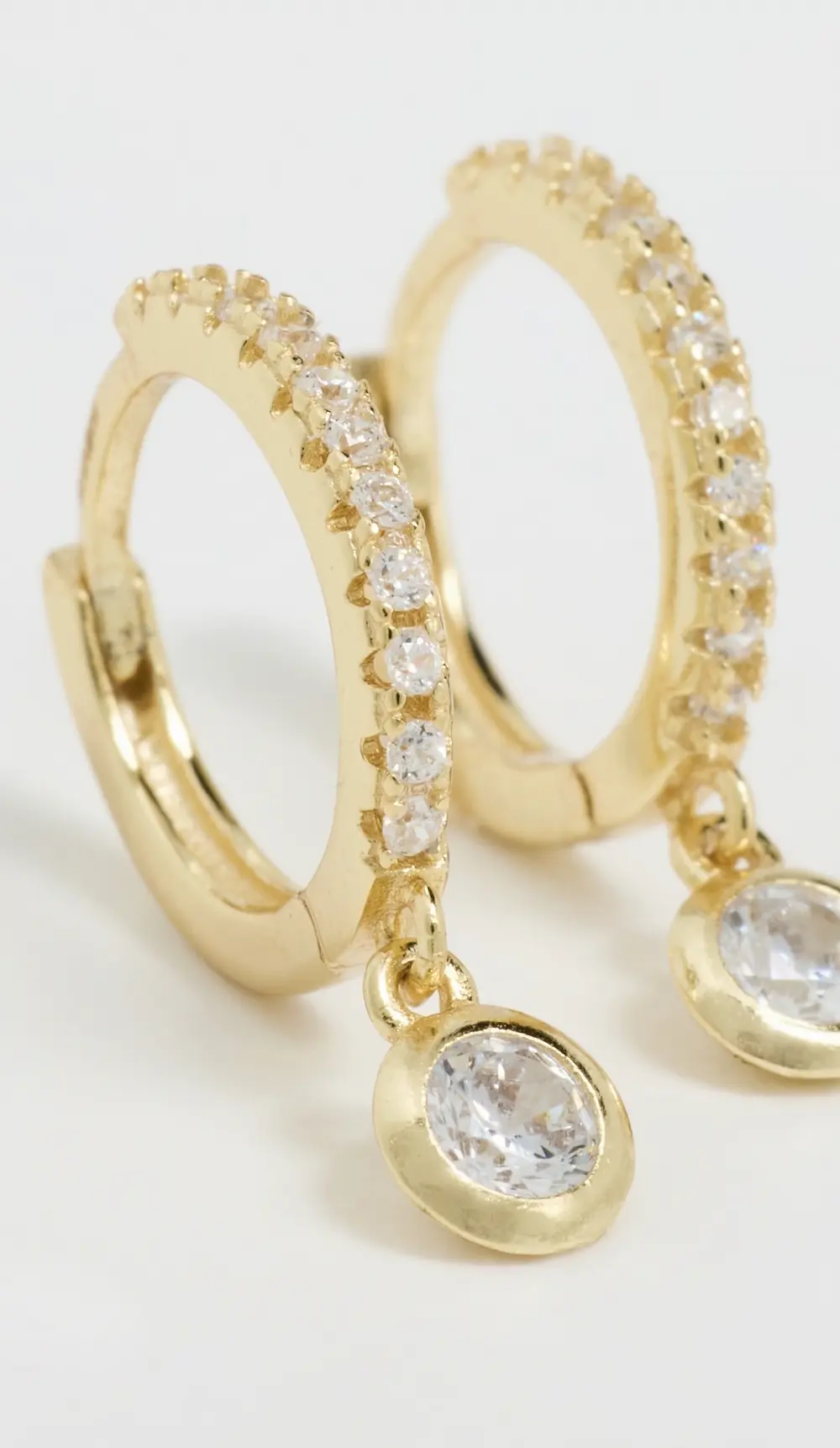 SHASHI Bezel Pave Huggies