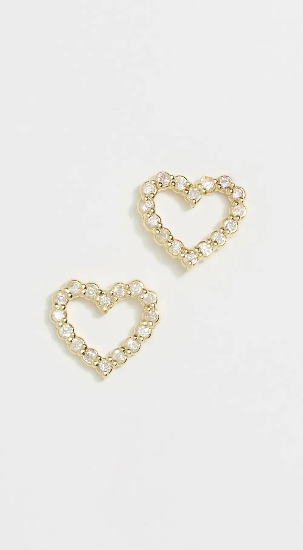 Jennifer Meyer Jewelry 18k Mini Bezel Open Heart Studs