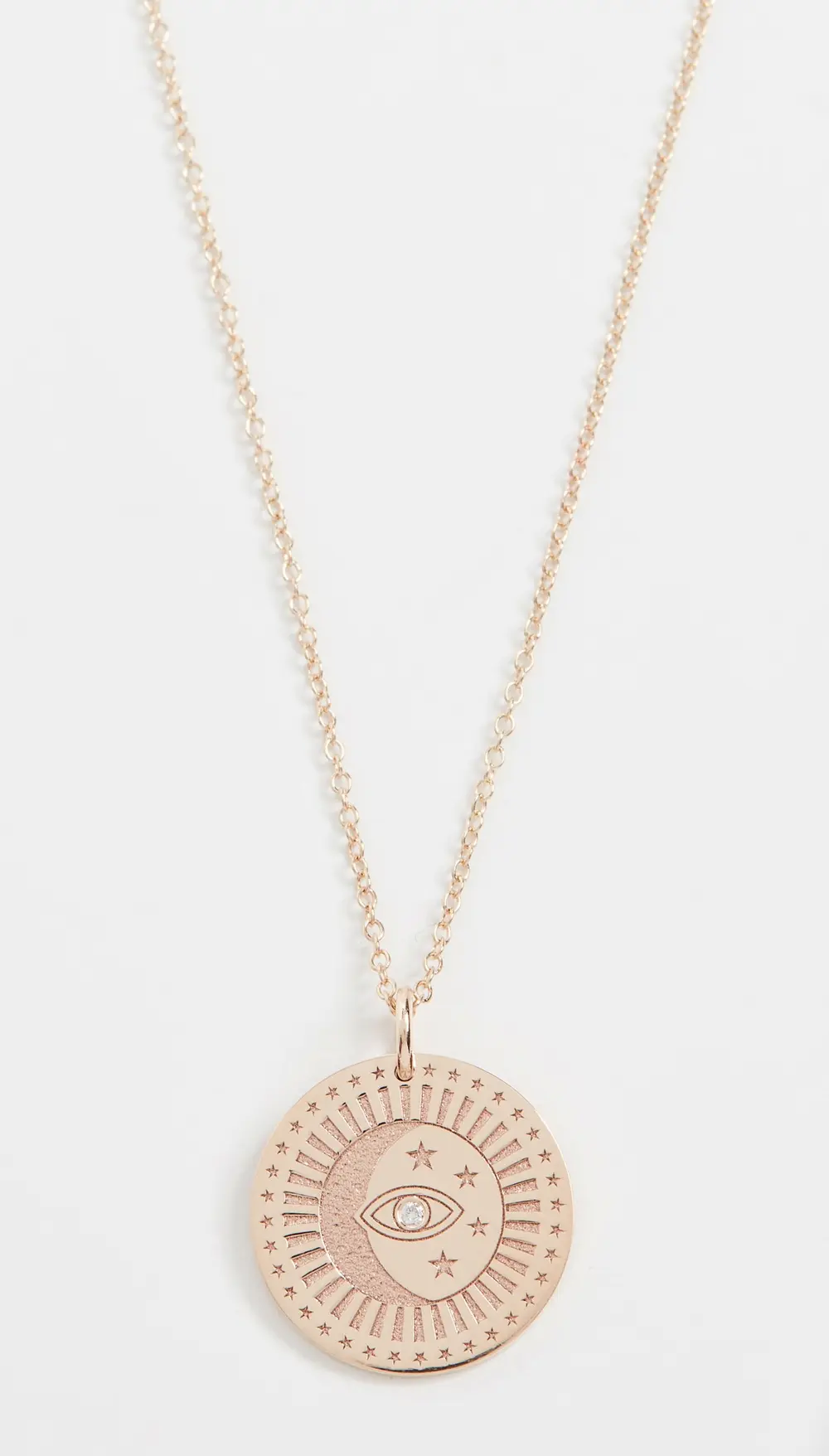 Zoe Chicco 14k Gold Small Celestial Protection Medallion Necklace