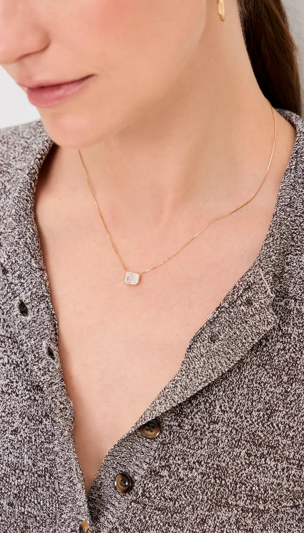 SHASHI Emerald Baguette Necklace