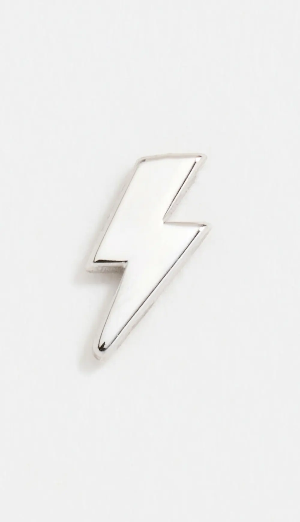 Zoe Chicco 14k White Gold Single Itty Bitty Lightning Bolt Stud Earring