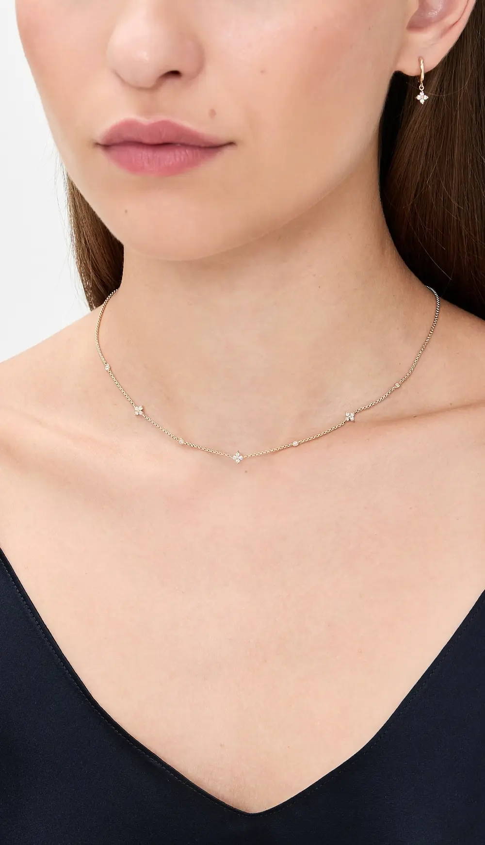 Zoe Chicco 14k Gold 3 Small Prong Set Necklace