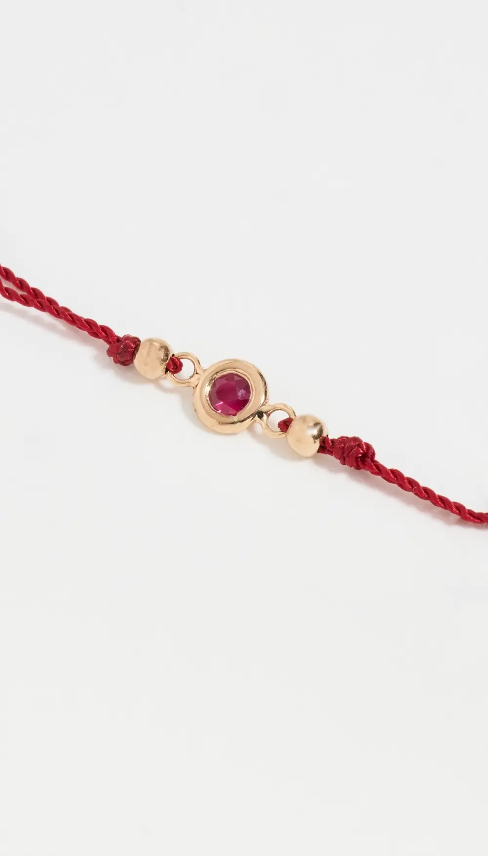 Zoe Chicco 14k Gold Floating Ruby On Red Cord Bracelet