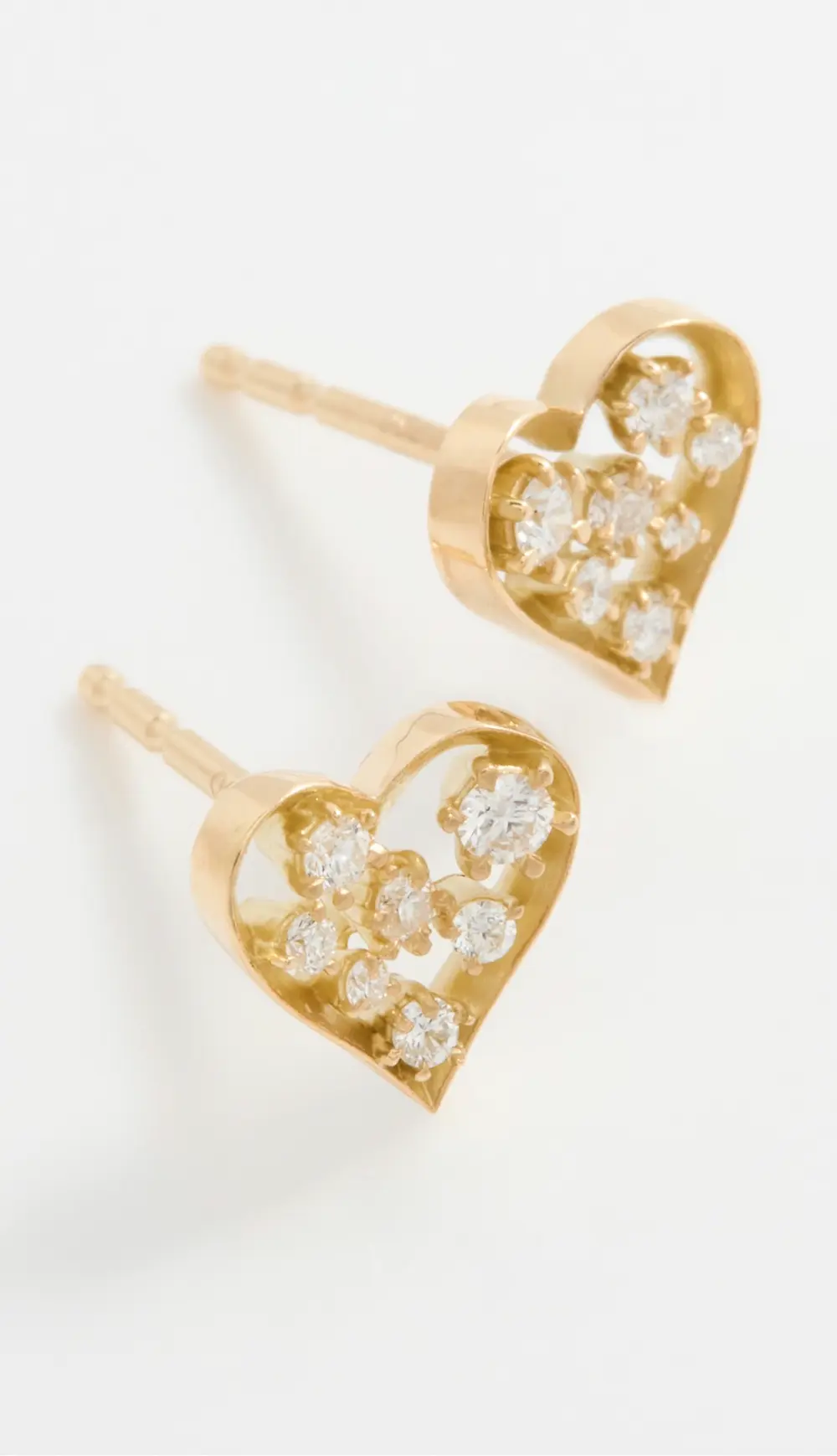 Jade Trau 18k Margot Heart Studs