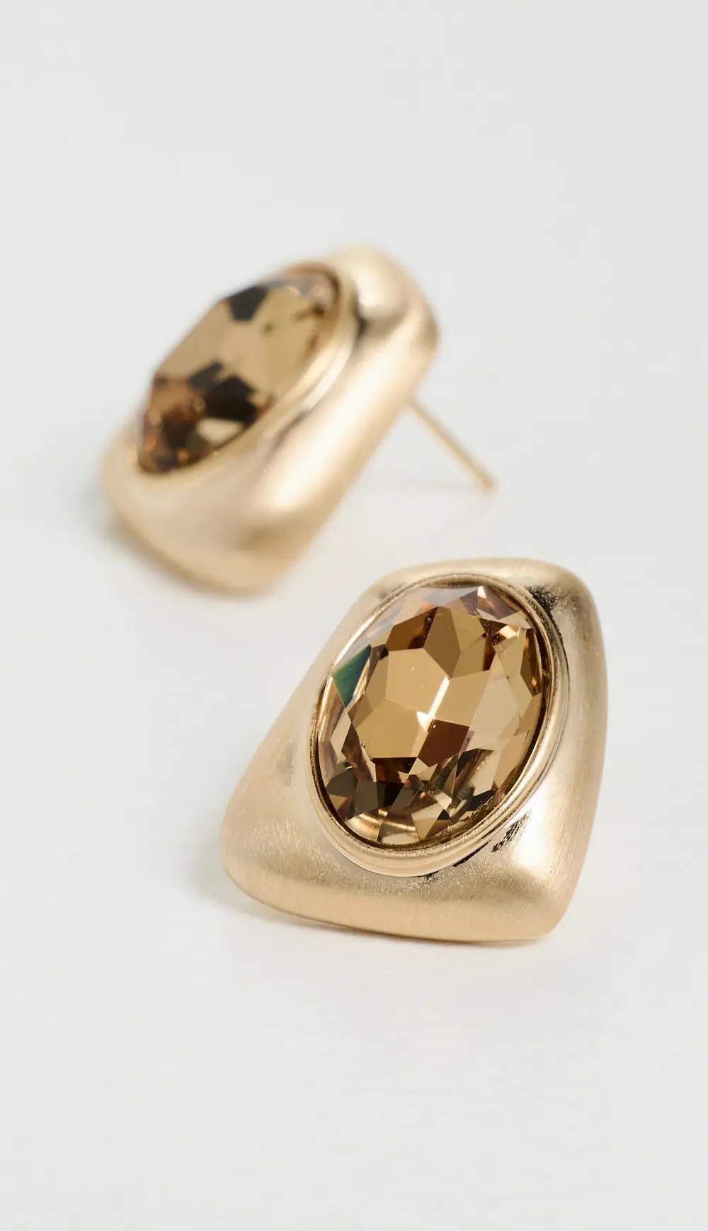 By Adina Eden Smoky Gemstone Stud Earrings