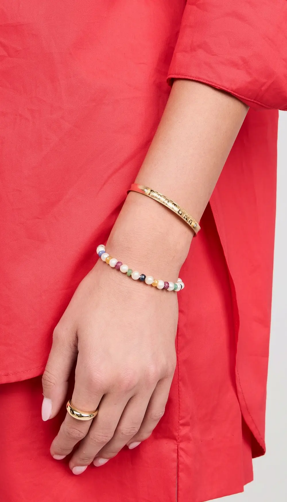 Marlo Laz 14k Slim Fortuna Cuff 2 Diamonds