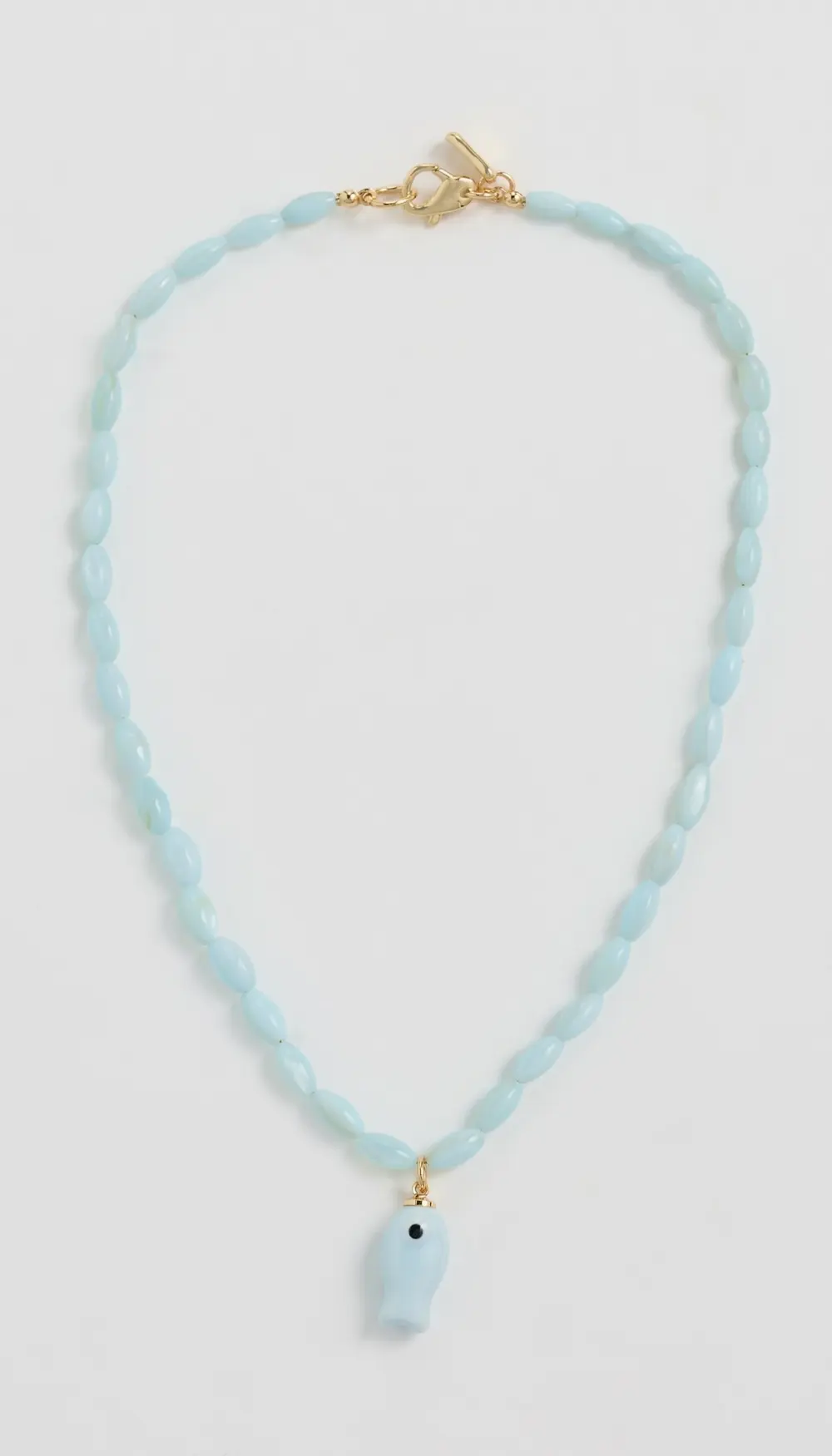 Logan Tay Light Blue Beaded Fish Necklace