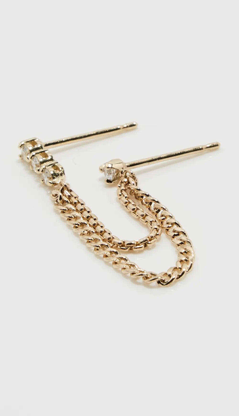 Zoe Chicco 14k Gold Diamond Linked Double Stud Earrings