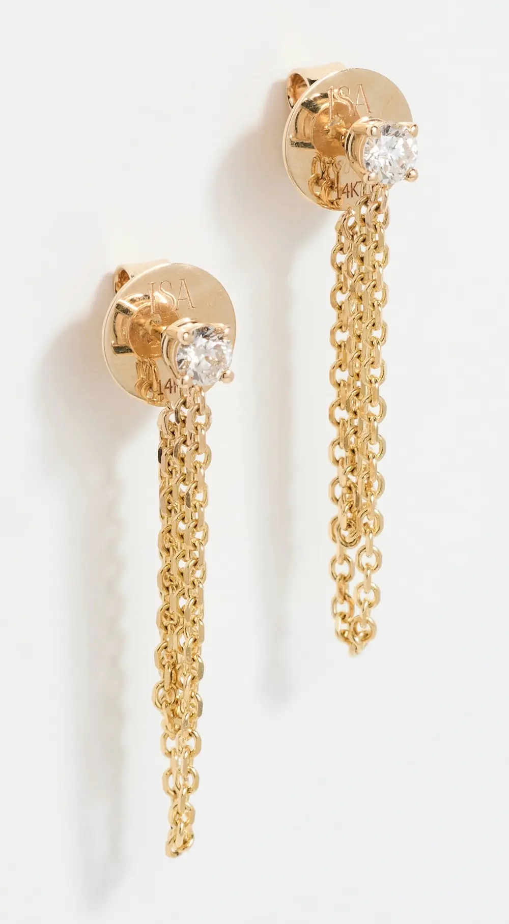 Isa Grutman 14k Diamond Chain Studs