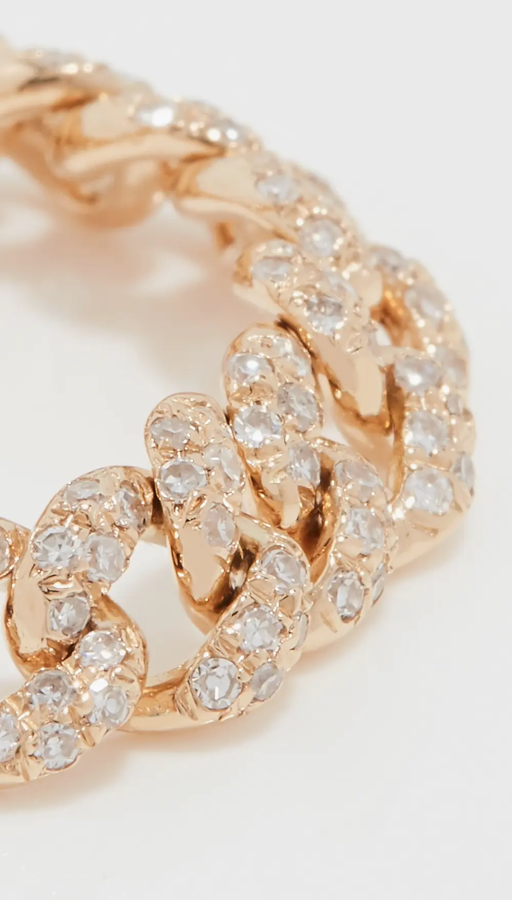 SHAY 18k Mini Pave Diamond Link Ring