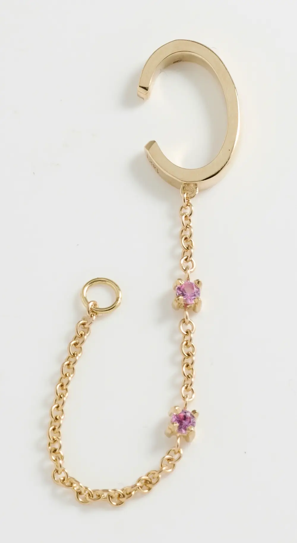 Isa Grutman Pink Sapphire Chain Ear Cuff with Loop