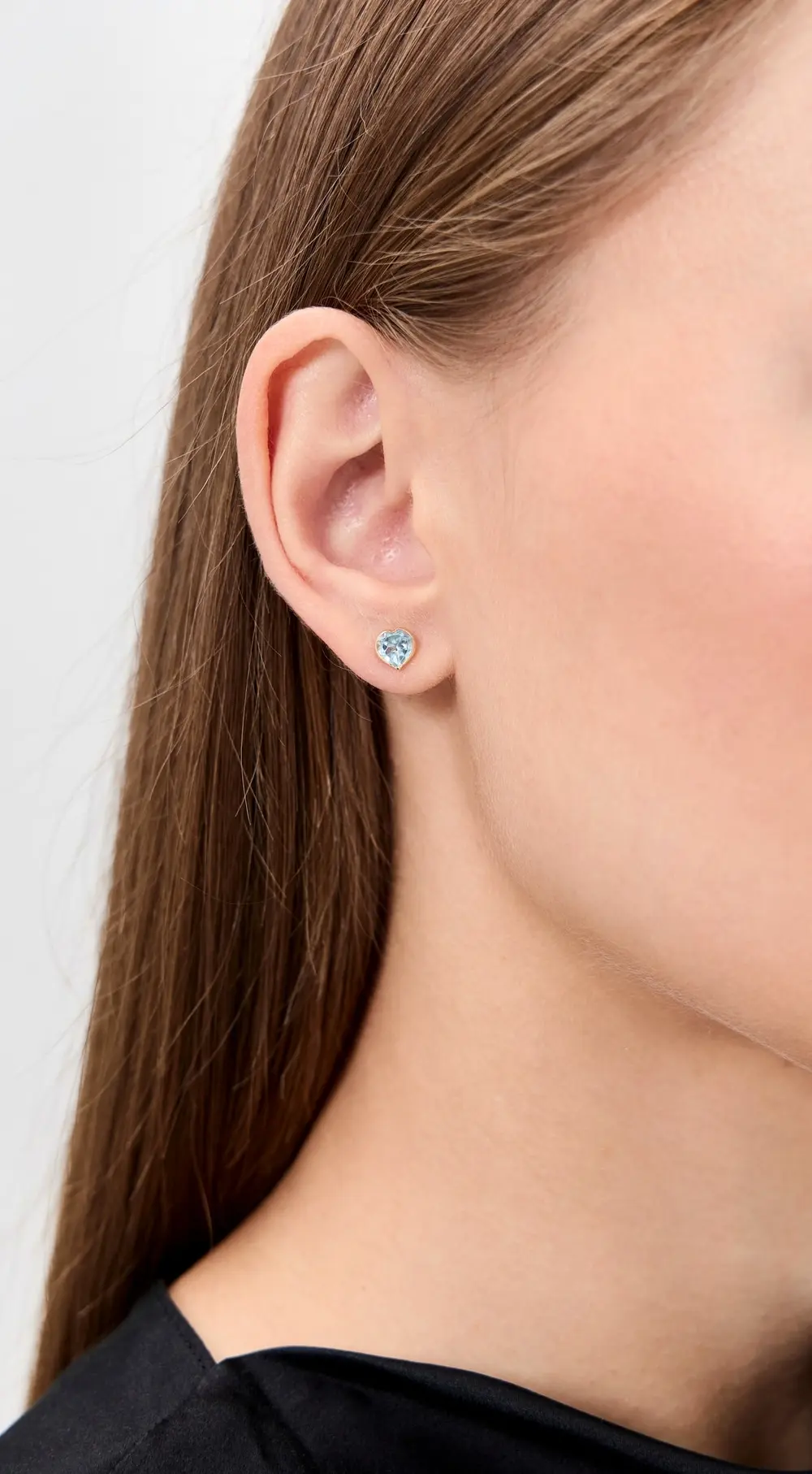 JIA JIA 14k Blue Topaz Heart Stud Earrings