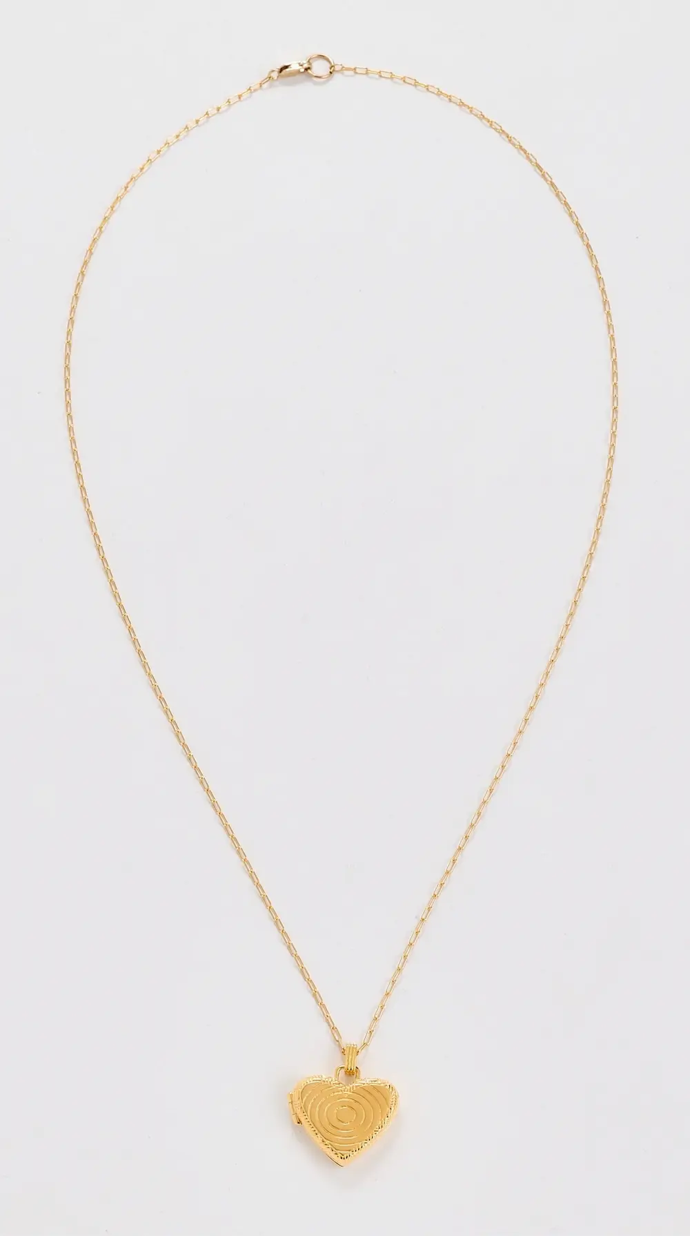 Gwen Beloti Etched Heart Locket Pendant Necklace