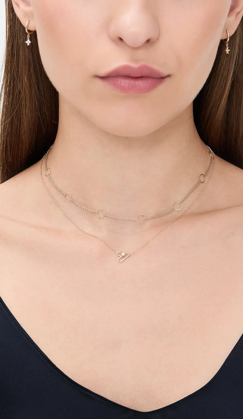 Zoe Chicco 14k Gold Circles Station Xs Box Chain Necklace