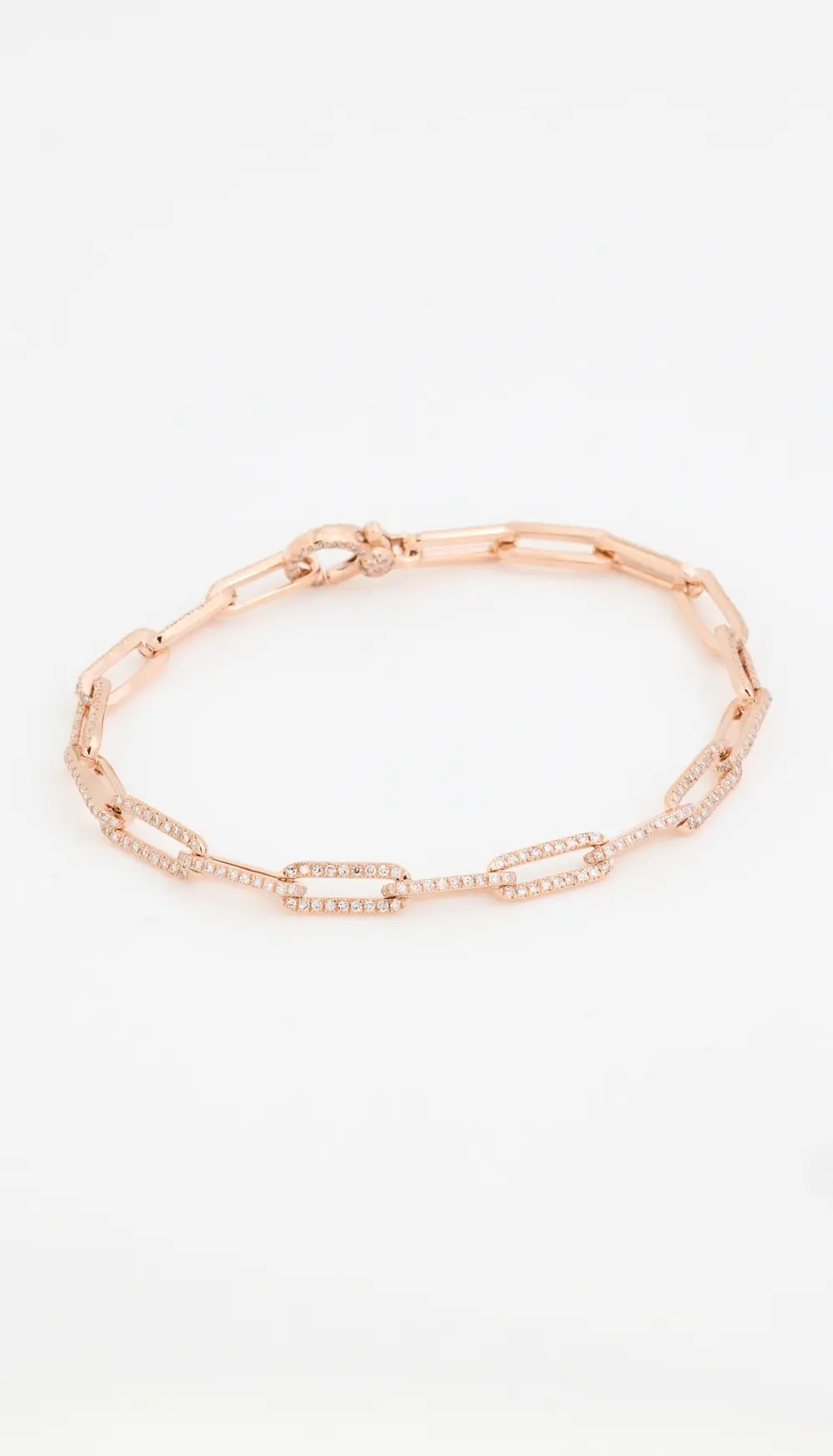 SHAY 18k Diamond Pave Flat Cable Link Bracelet