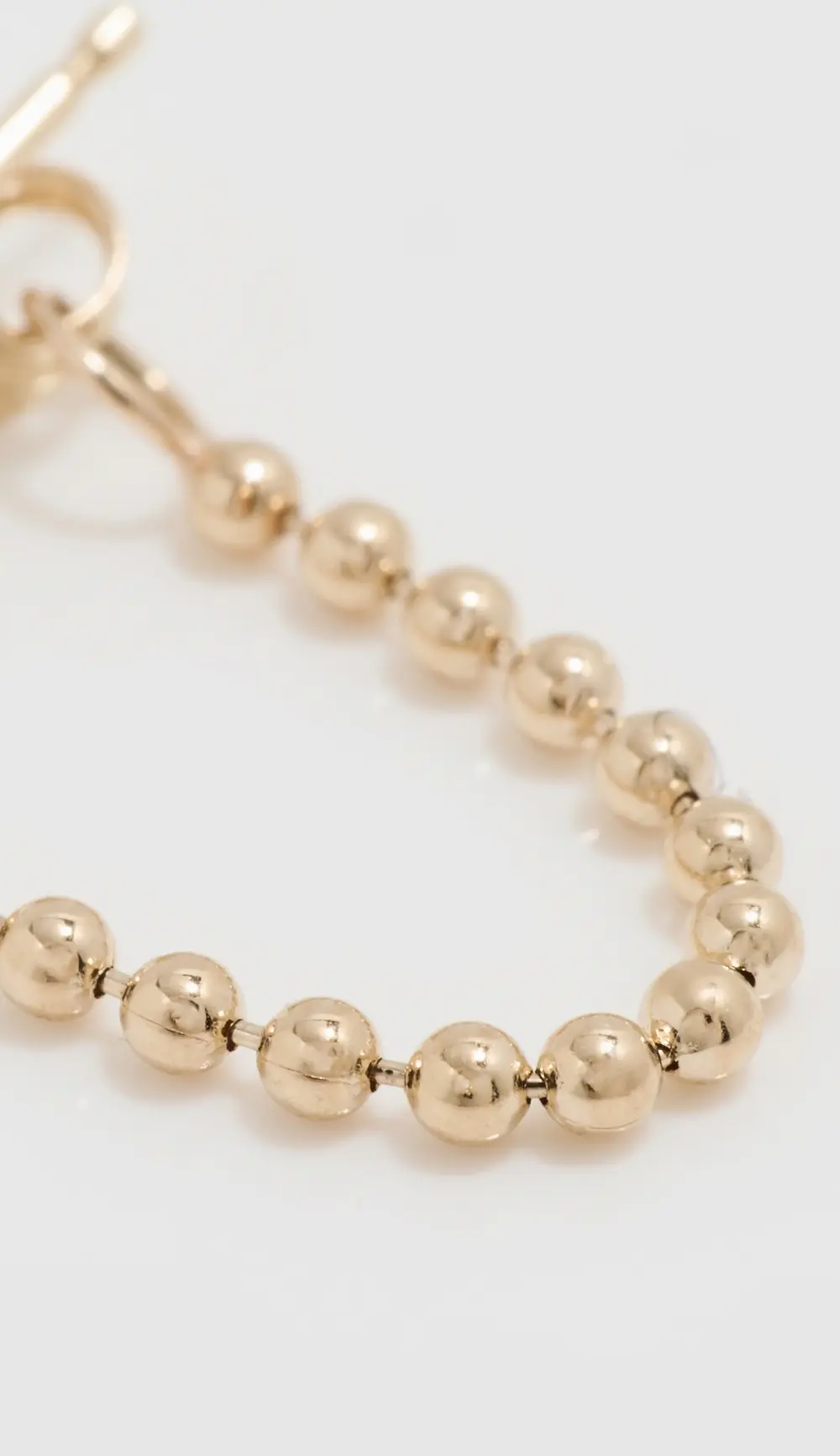 Zoe Chicco 14k Gold 1.5mm Bead Chain Back Earrings