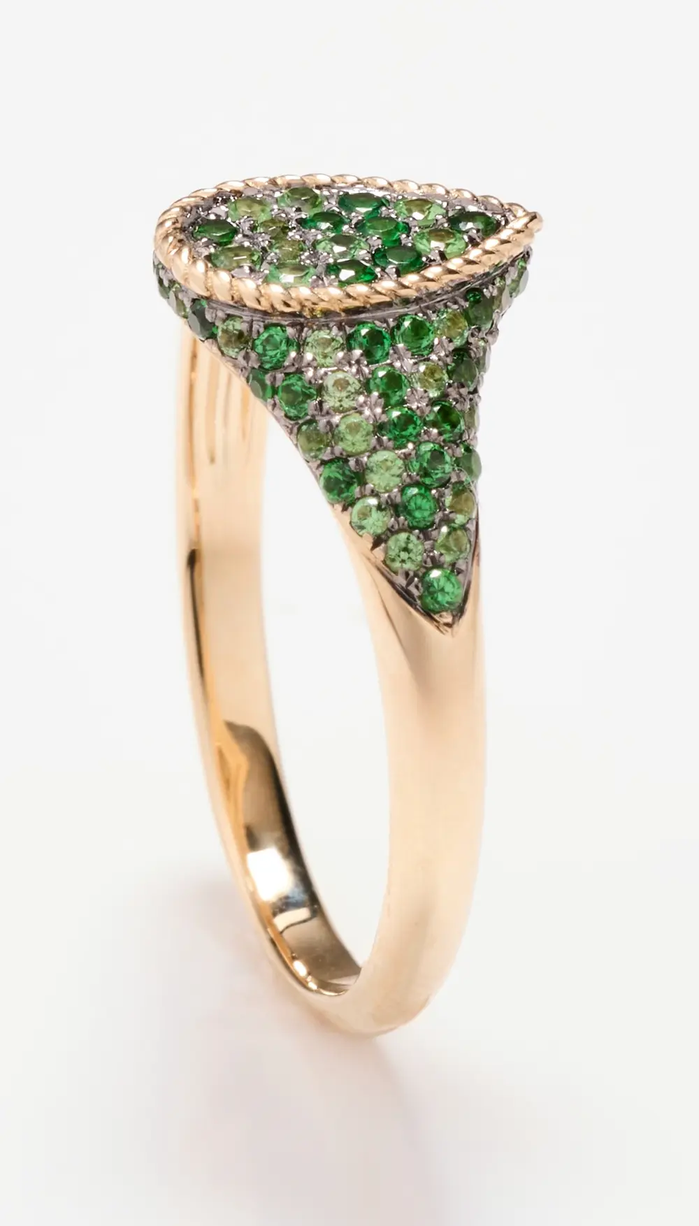 Yvonne Leon Baby Chevaliere Poire Multi Tsavorite Ring