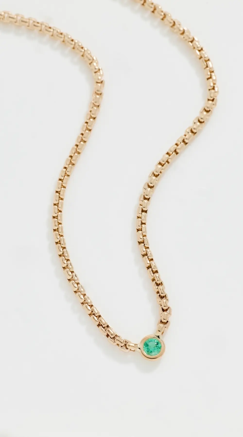 Zoe Chicco 14k Gold Floating Emerald Necklace