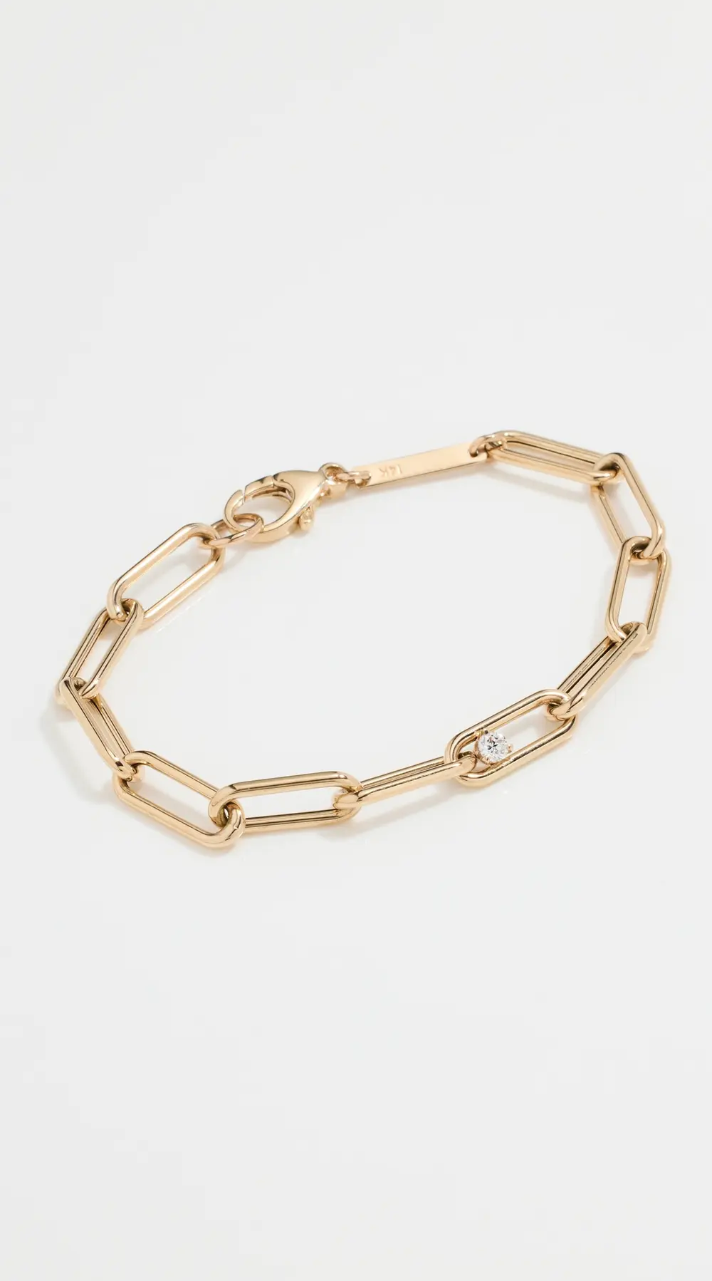 Zoe Chicco 14k Prong Diamonds Heavy Chain Bracelet