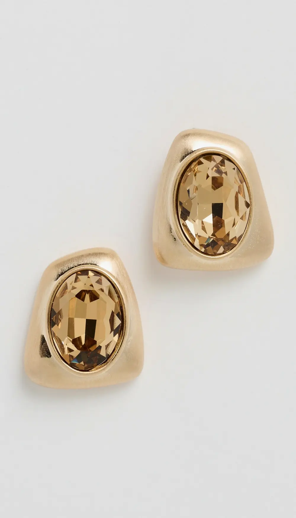 By Adina Eden Smoky Gemstone Stud Earrings