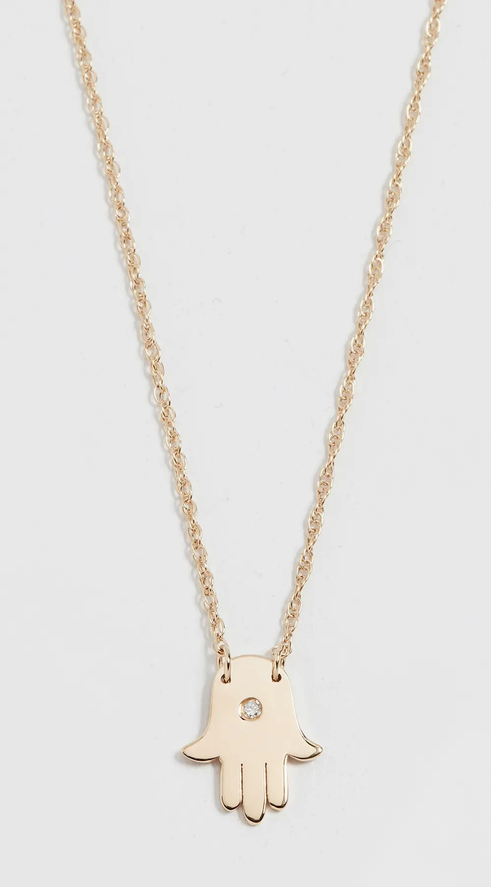 Jennifer Zeuner Jewelry Mini Hamsa Diamond Necklace