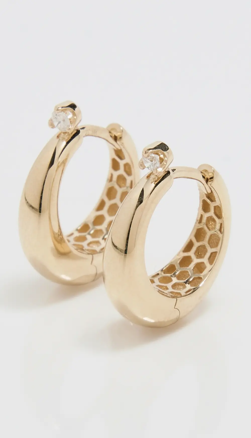 Zoe Chicco 14k Gold Tapered Hinged Diamond Hoops