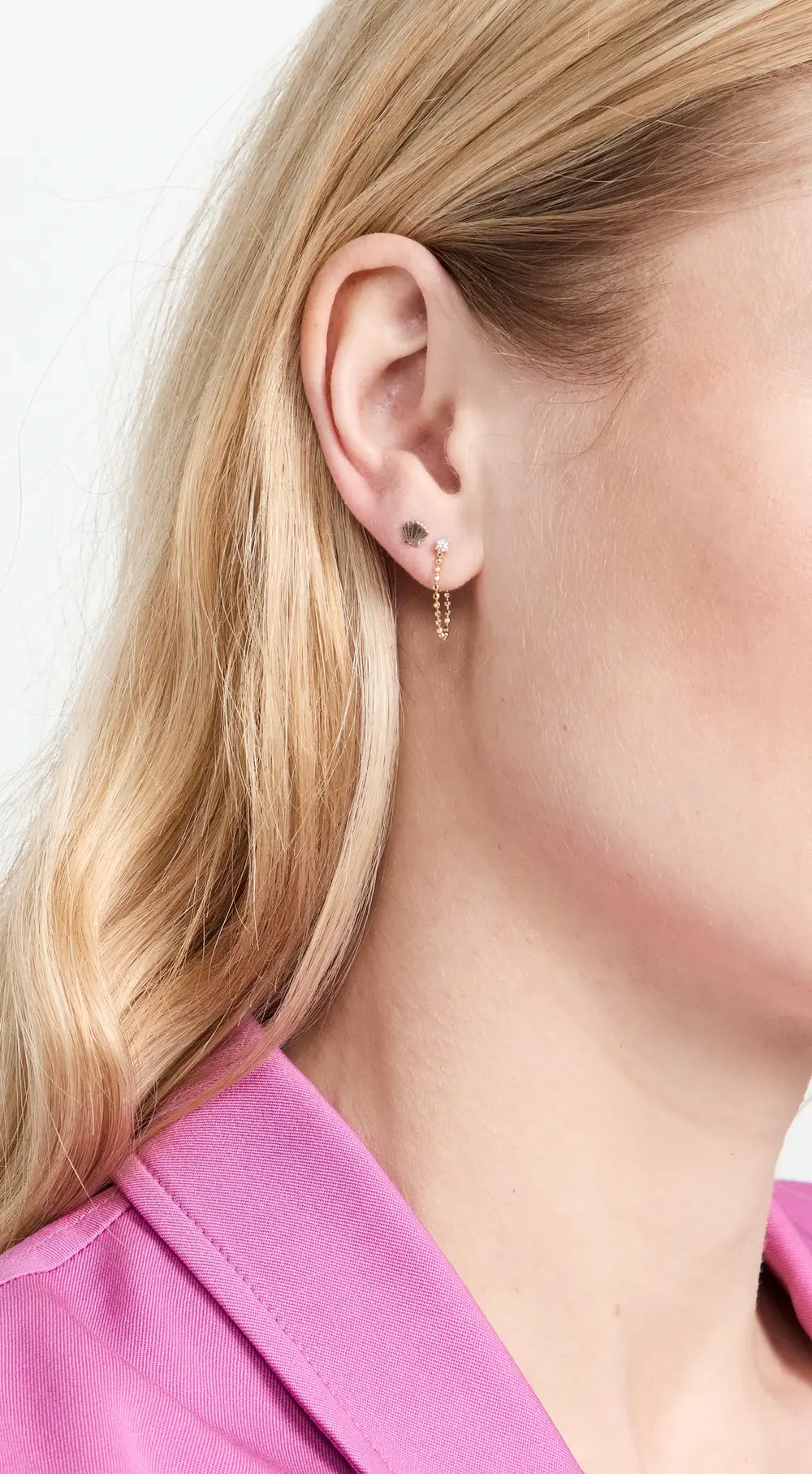 Zoe Chicco 14k Single Itty Bitty Shell Stud Earring