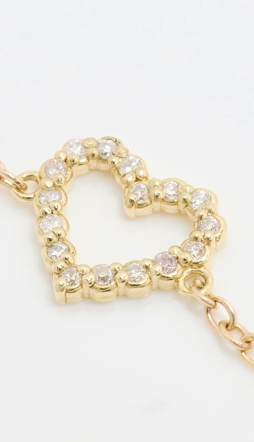 Jennifer Meyer Jewelry 18k Mini Bezel Open Heart Bracelet