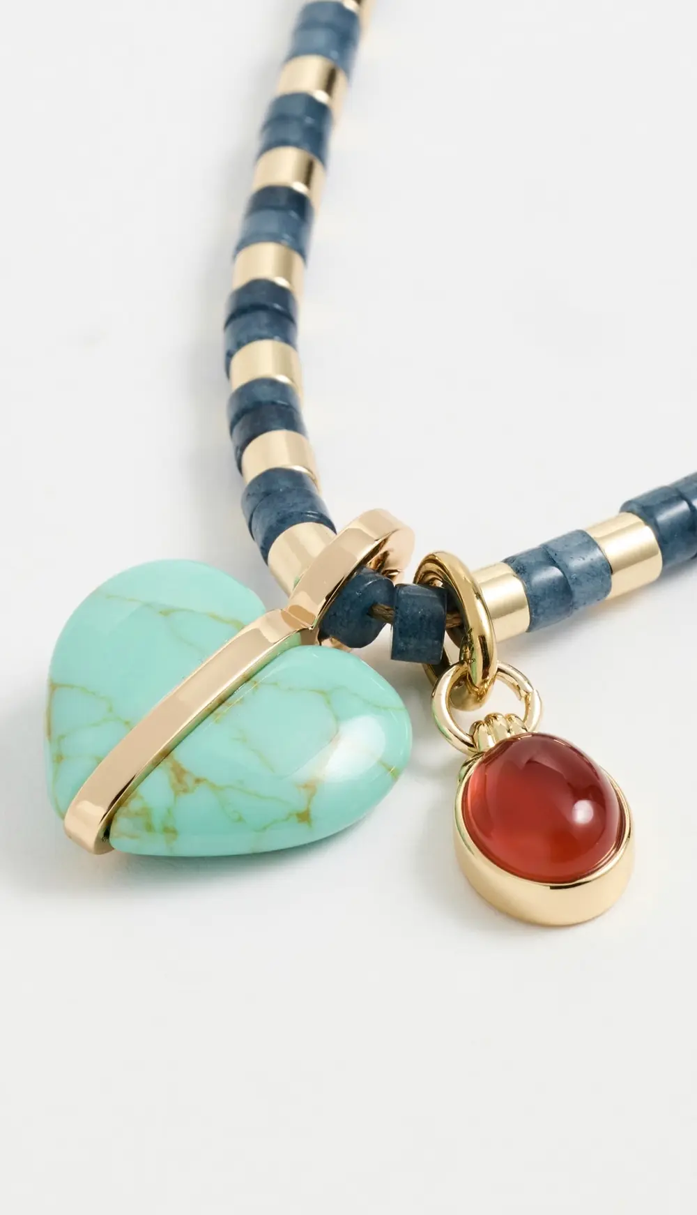 Roxanne Assoulin Semi Heart and Cab Charm Necklace