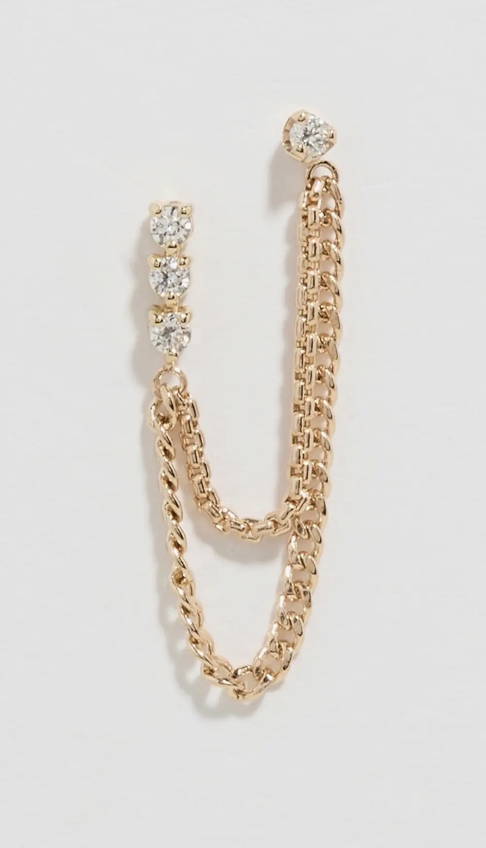 Zoe Chicco 14k Gold Diamond Linked Double Stud Earrings