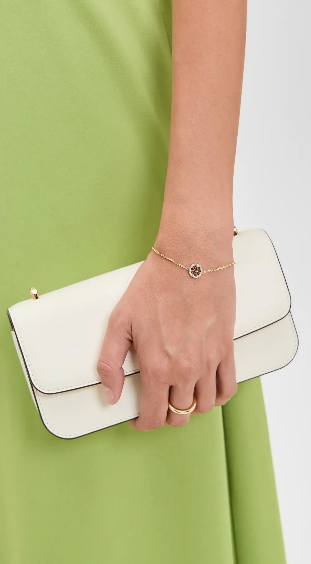 Tory Burch Delicate Icon Pavé Chain Bracelet