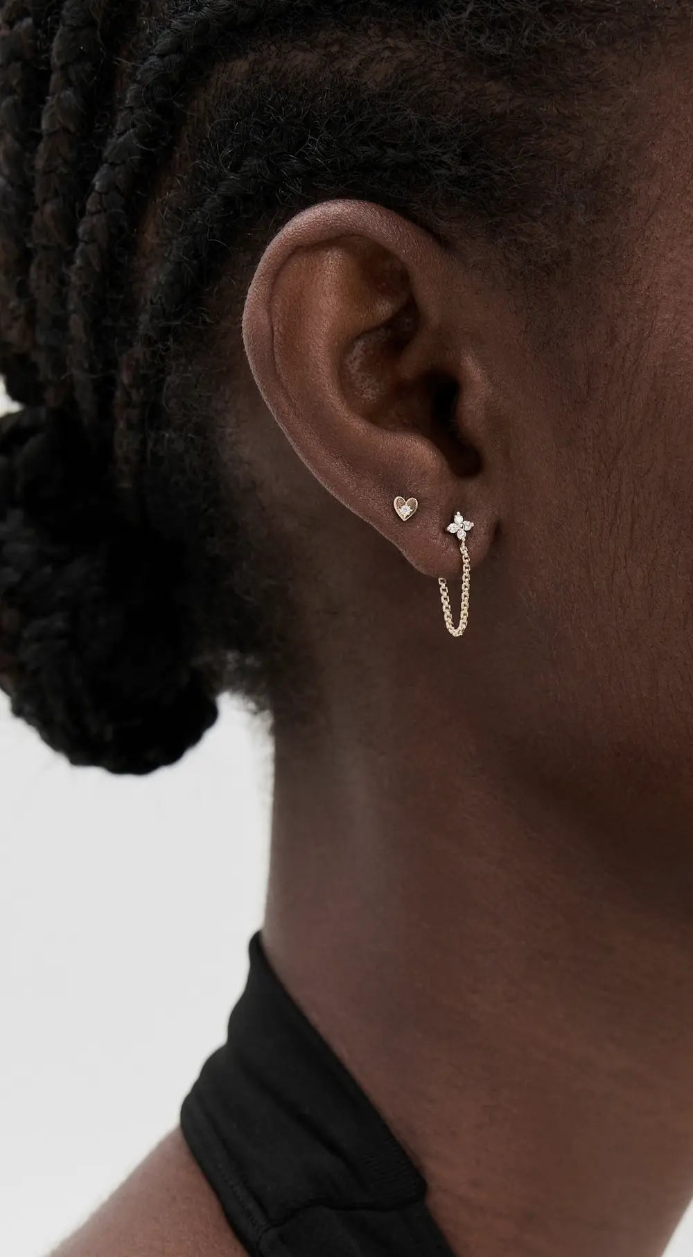 Zoe Chicco 14k Gold Single Itty Bitty Heart Diamond Stud Earring