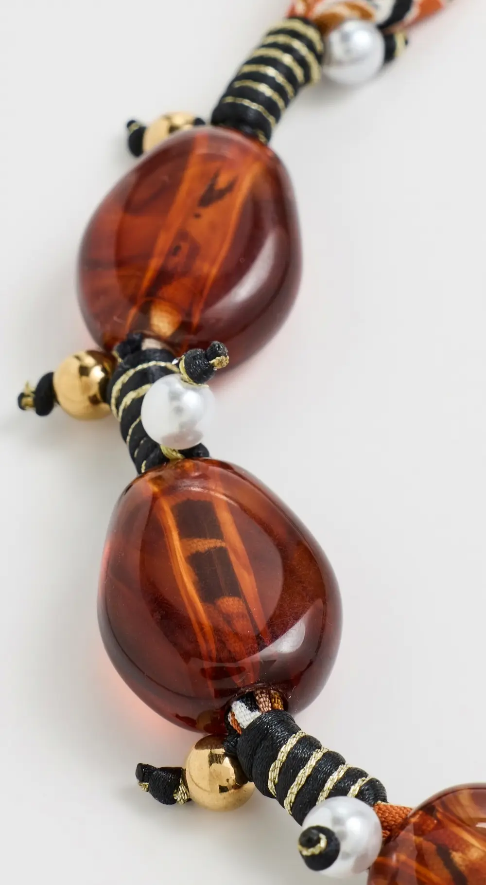 By Adina Eden Bandana Beaded Amber Necklace