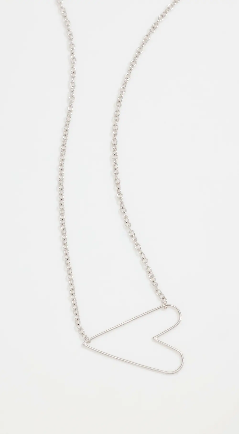 Zoe Chicco 14k White Gold Tiny Anchored Heart Necklace