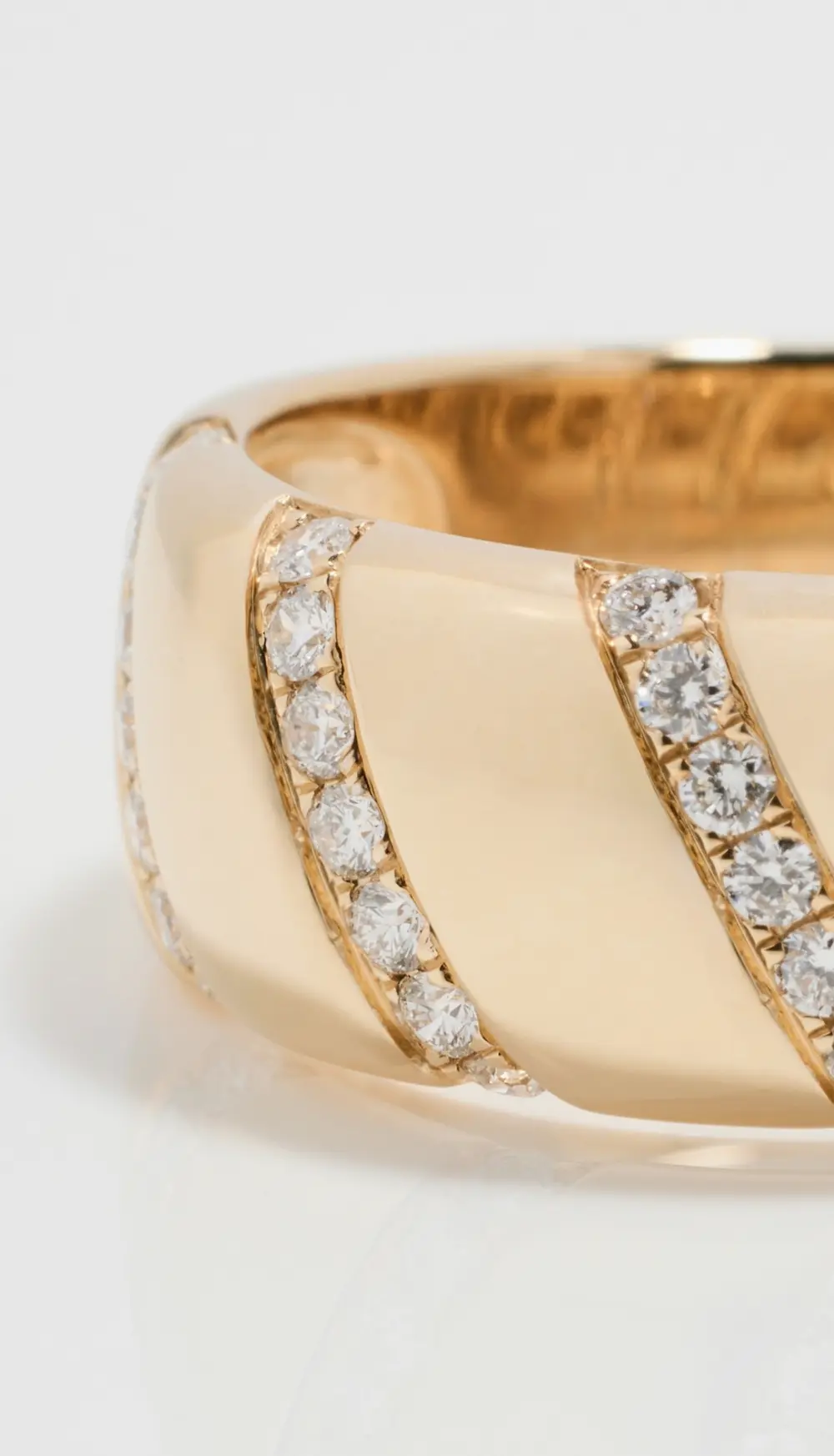 Stephanie Gottlieb 14k Gold and Diamond Stripe Ring