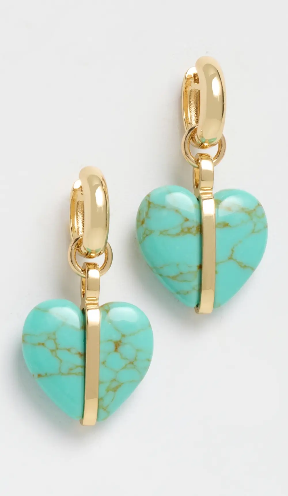Roxanne Assoulin Semi Heart and Cab Charm Earrings
