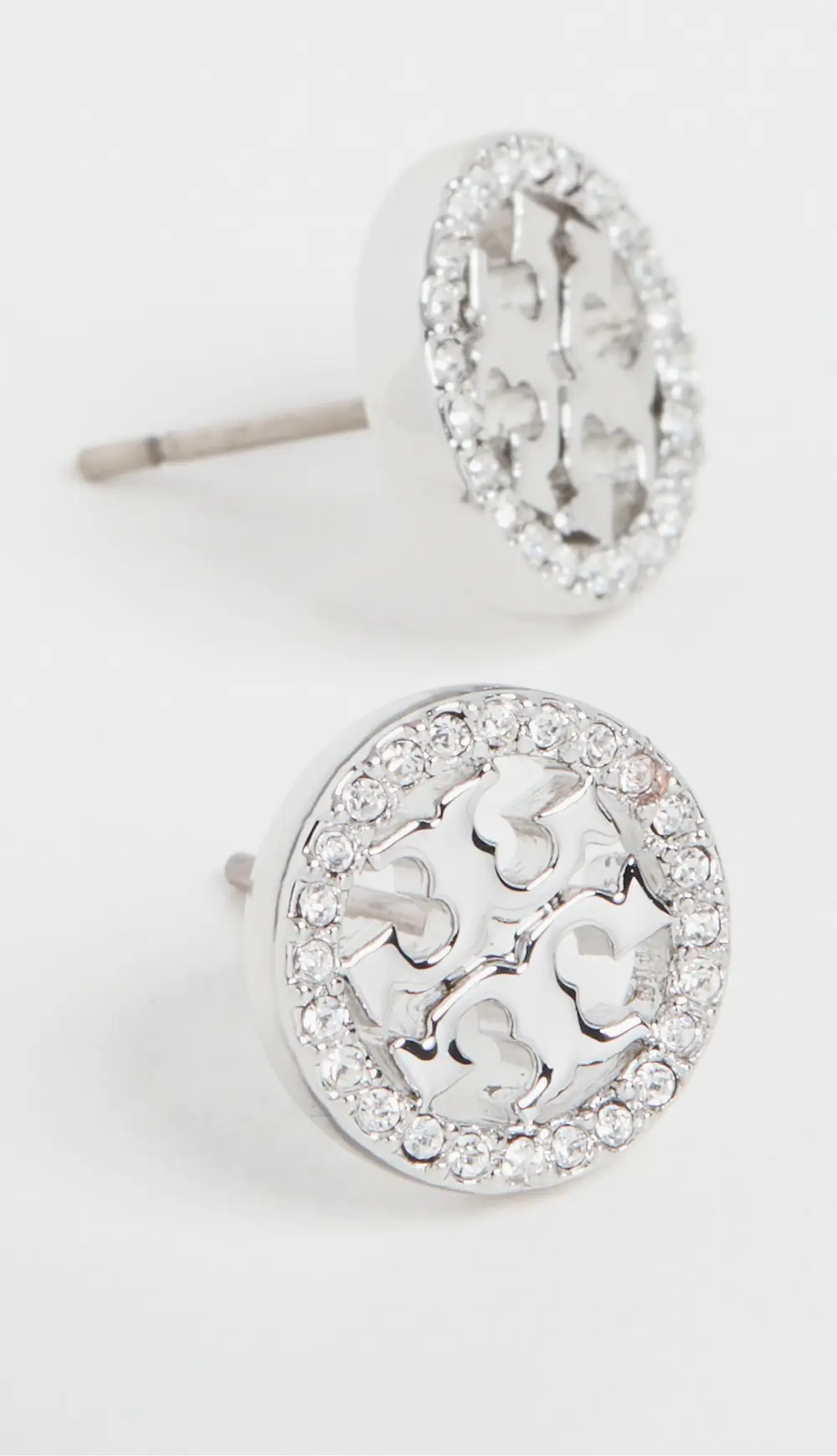 Tory Burch Icon Pavé Circle Stud Earrings