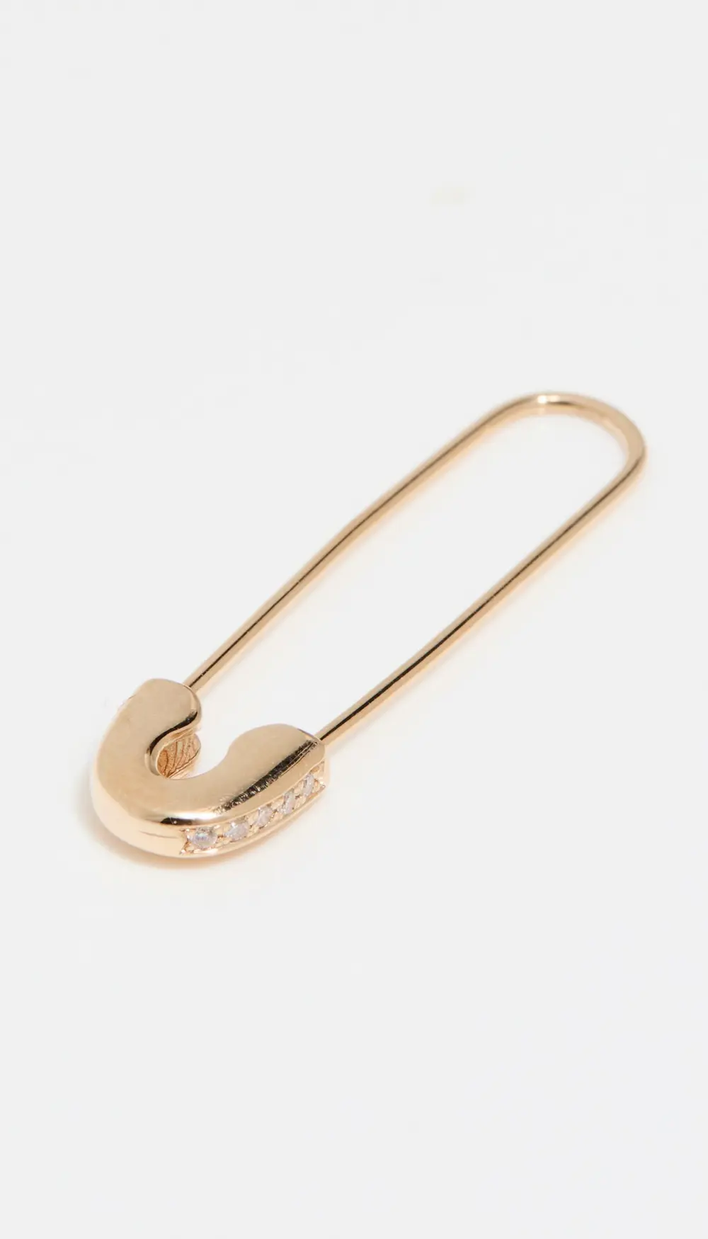 Zoe Chicco 14k Gold Pave Diamond Safety Pin Threader Earring