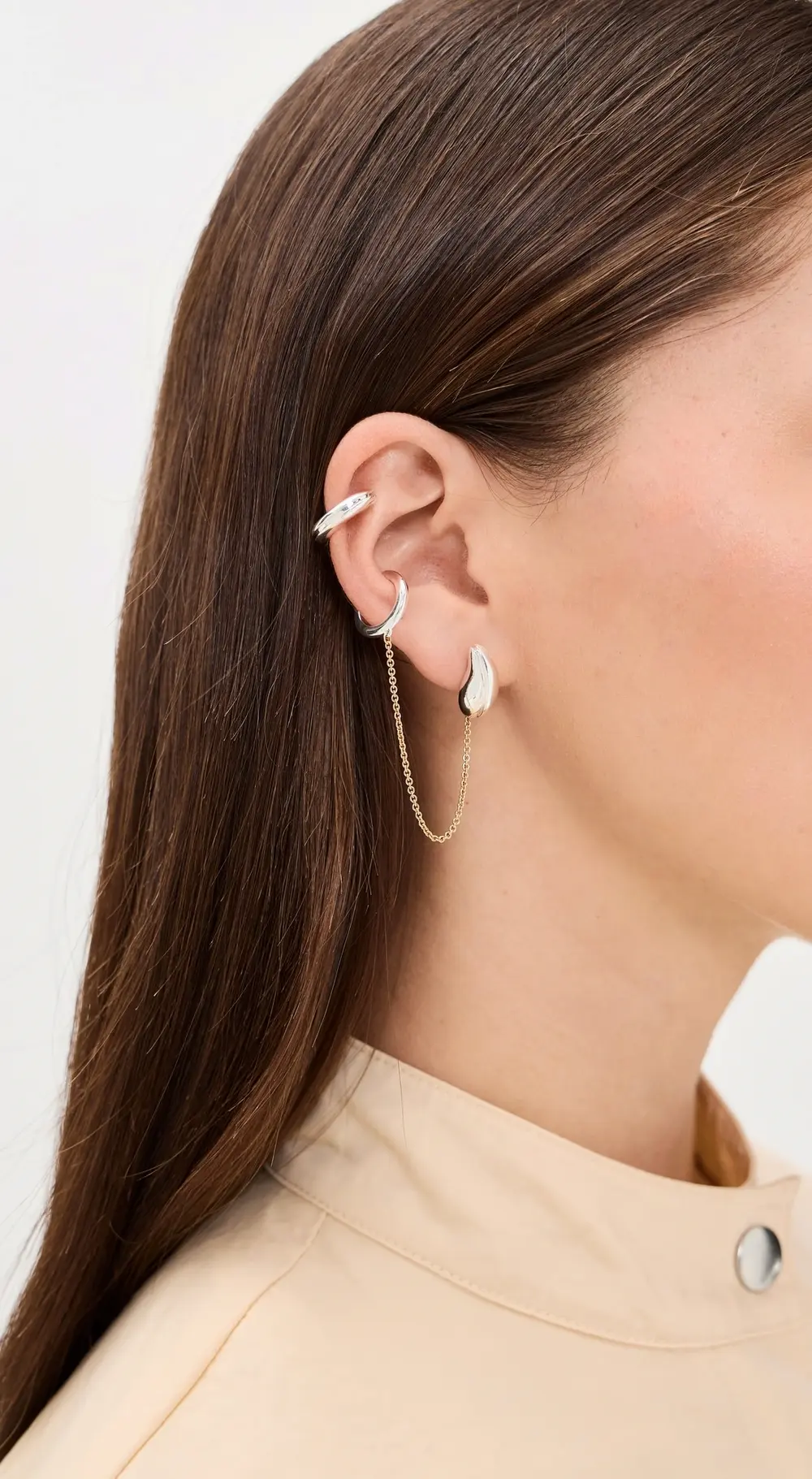 Tory Burch Pierced Chain Ear Cuff