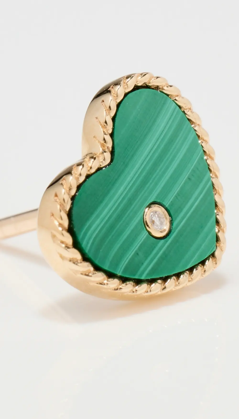 Yvonne Leon Paire De Baby Puces Coeur Malachite Studs