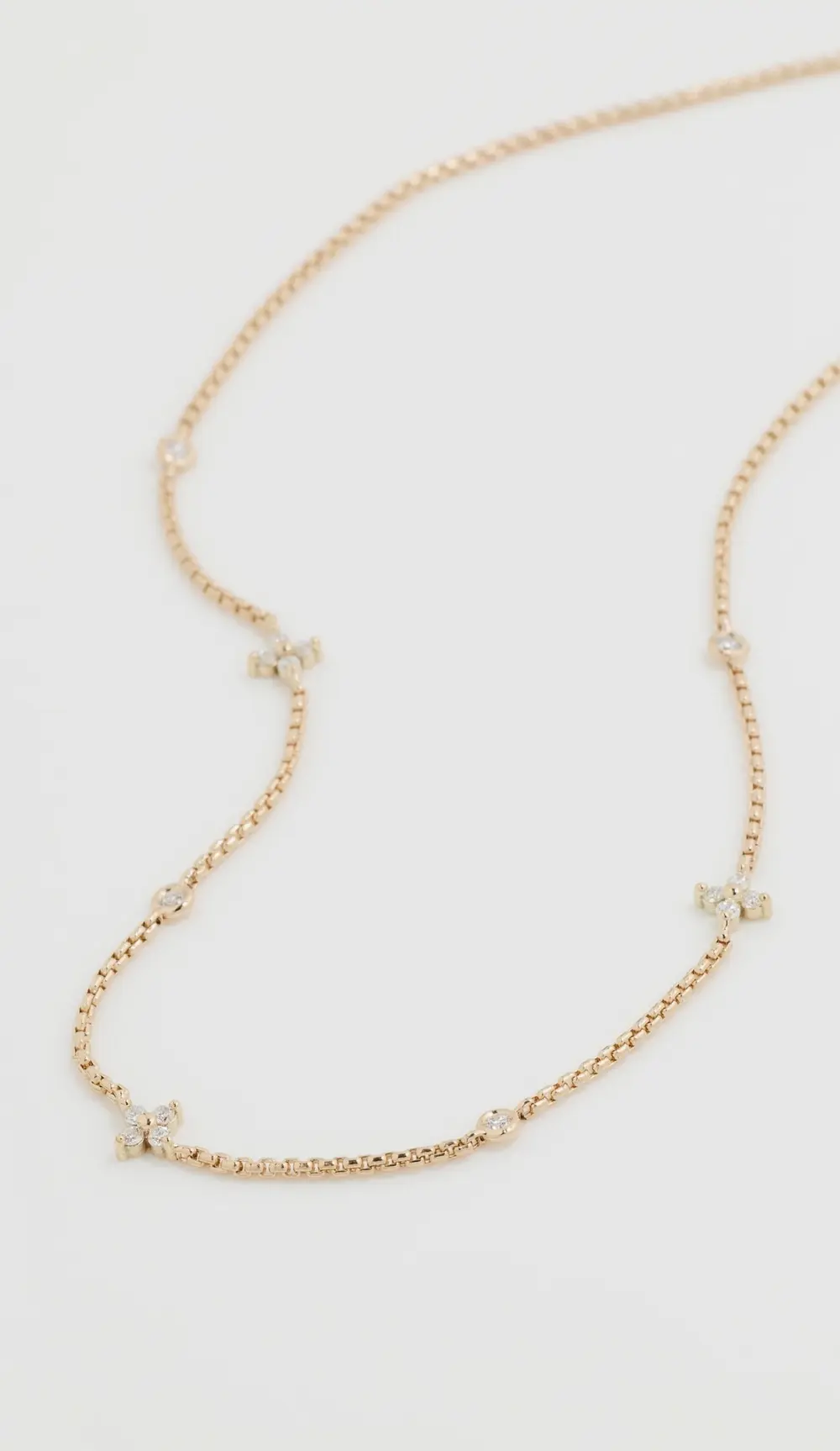 Zoe Chicco 14k Gold 3 Small Prong Set Necklace