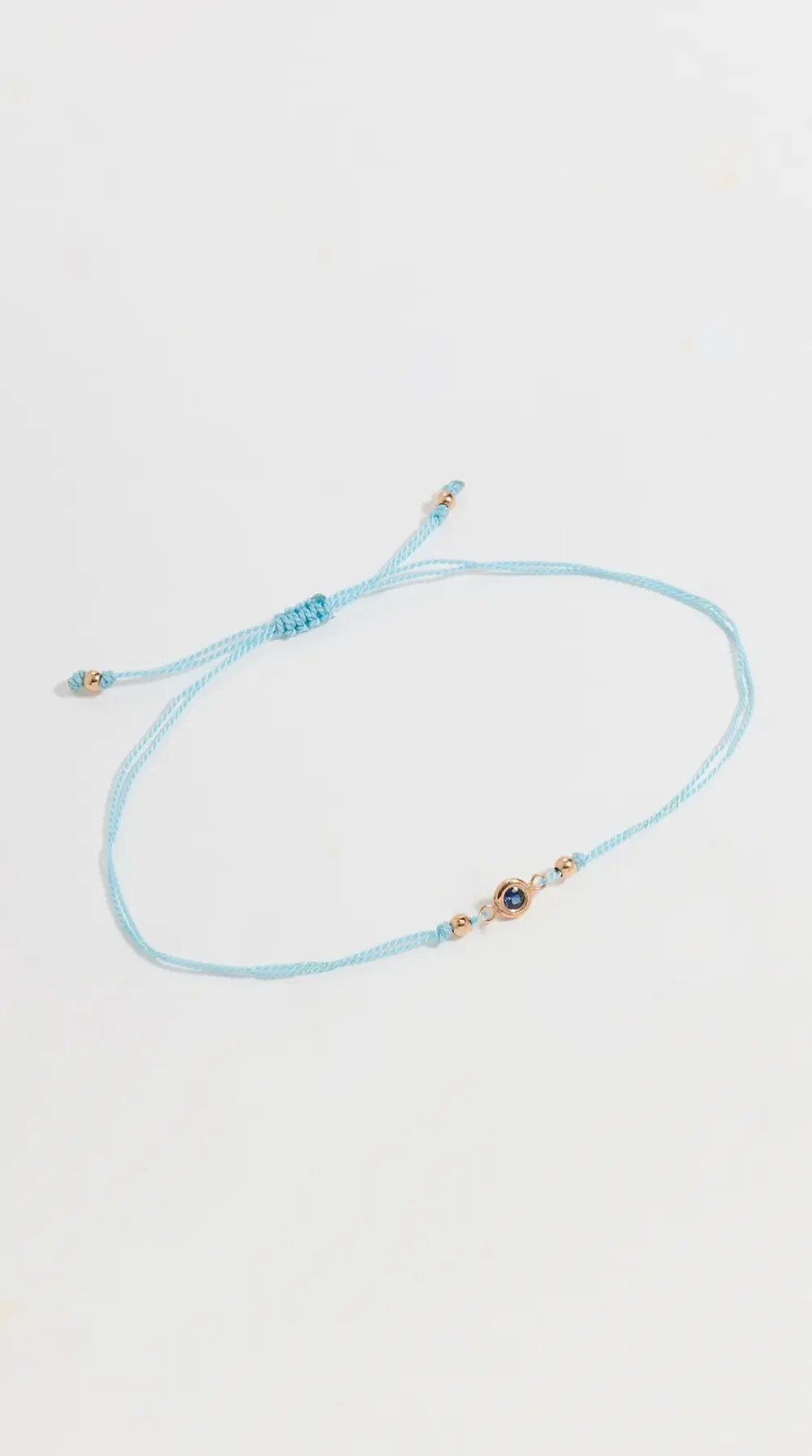 Zoe Chicco 14k Gold Floating Blue Sapphire on Turquoise Cord Bracelet