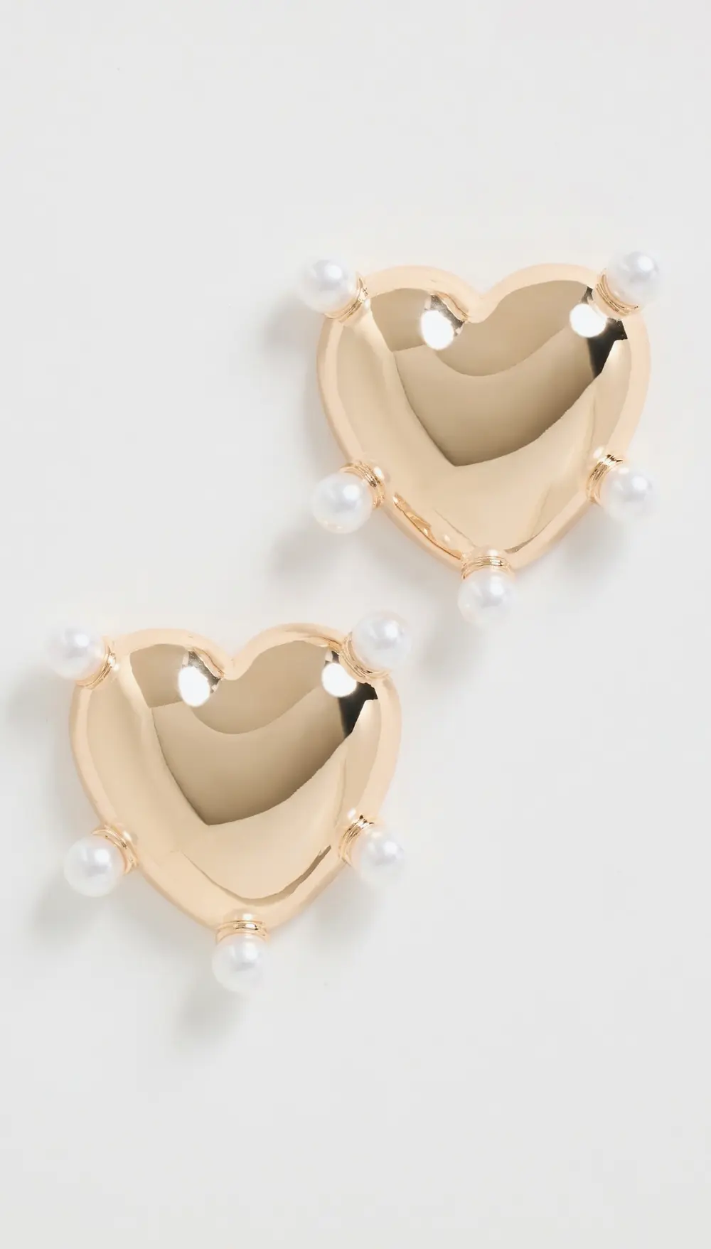 Kenneth Jay Lane Polished Gold Heart Post Earrings