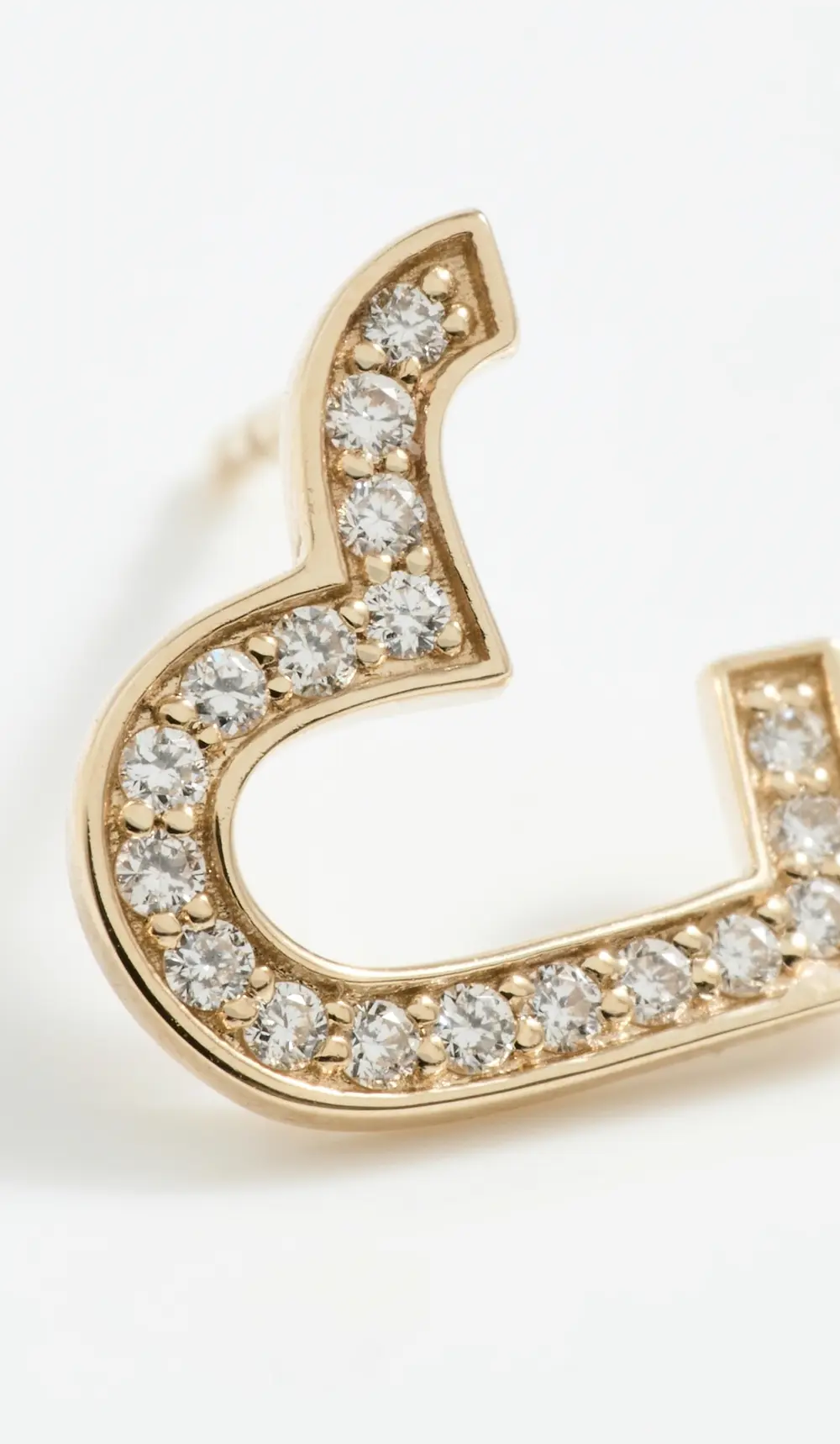 Sydney Evan 14k Small Pave Heart Wrap Hoop Earrings