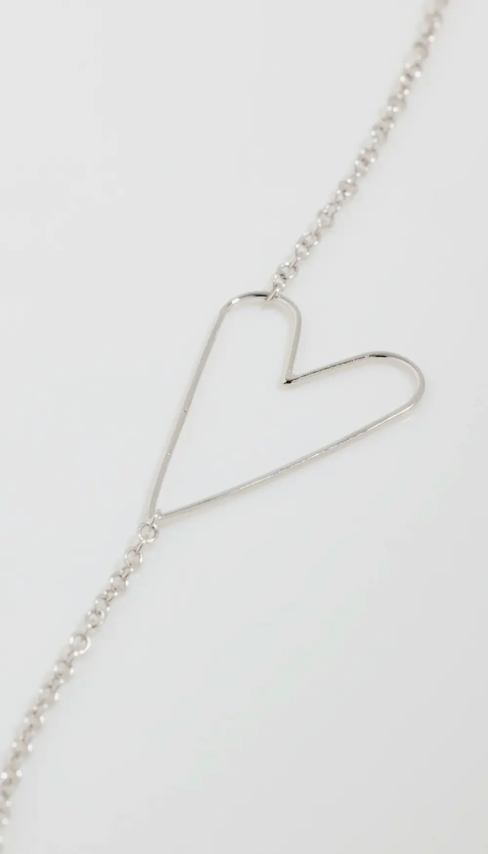 Zoe Chicco 14k White Gold Tiny Anchored Heart Necklace