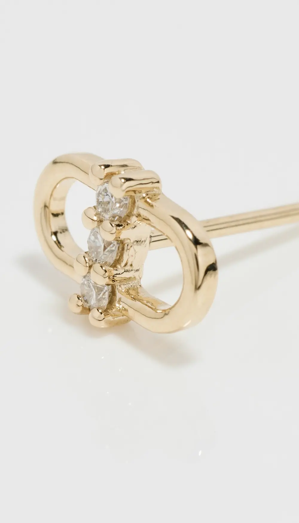 Zoe Chicco 14k Gold Diamond Open Link Single Stud Earring