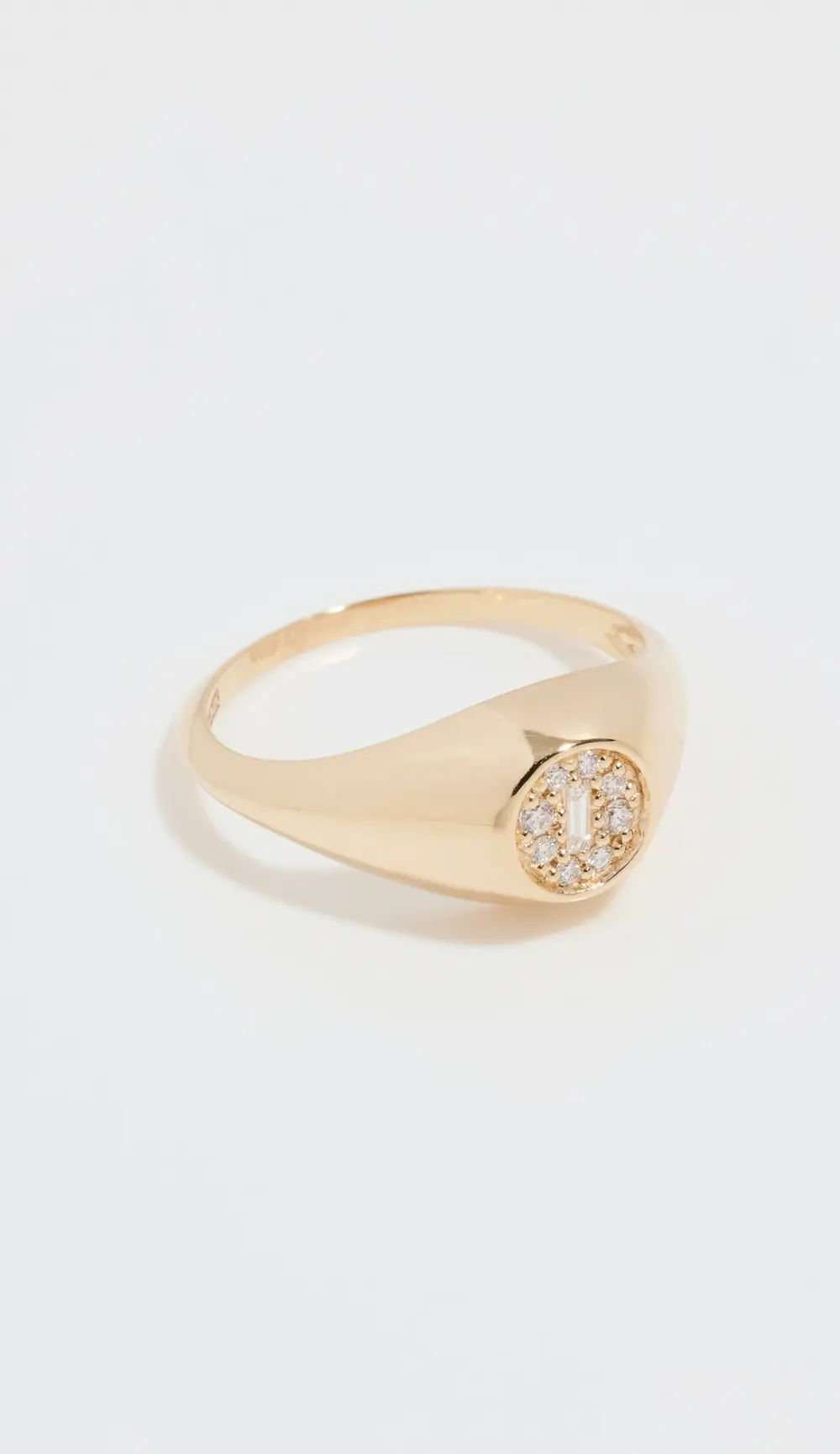 Kalan by Suzanne Kalan 14k Mixed Diamond Circle Signet Ring