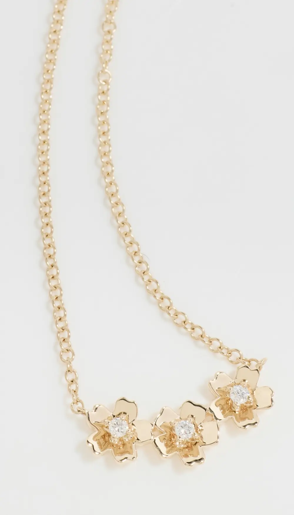 EF Collection 14k Triple Mini Cherry Blossom Necklace