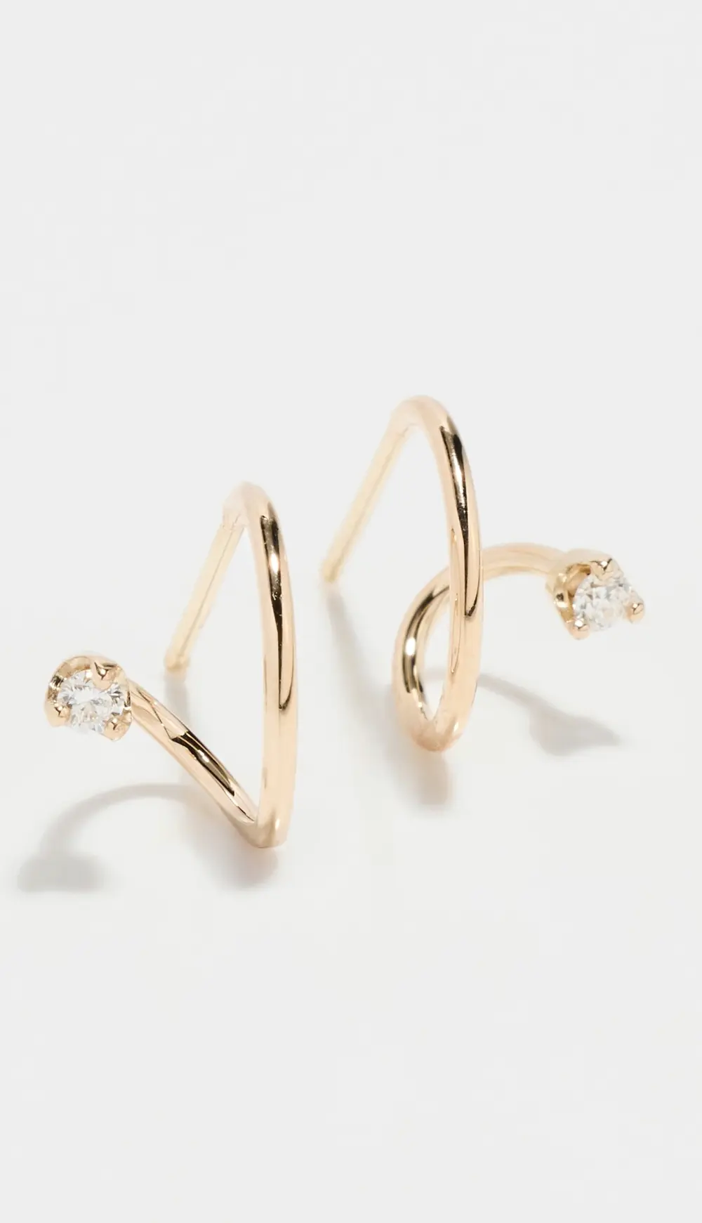 Zoe Chicco 14k Gold Wire Illusion Diamond Huggie Hoop Earrings