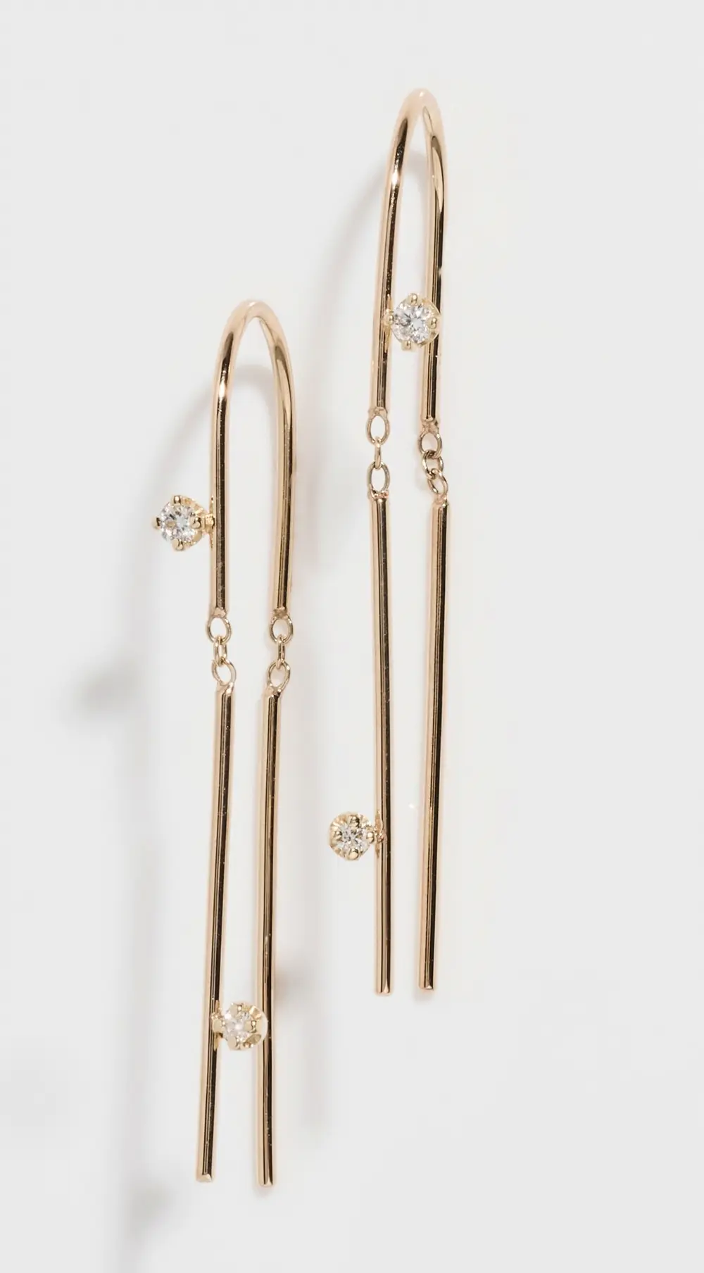 Zoe Chicco 14k Gold Wire Thread Thru Diamond Earrings